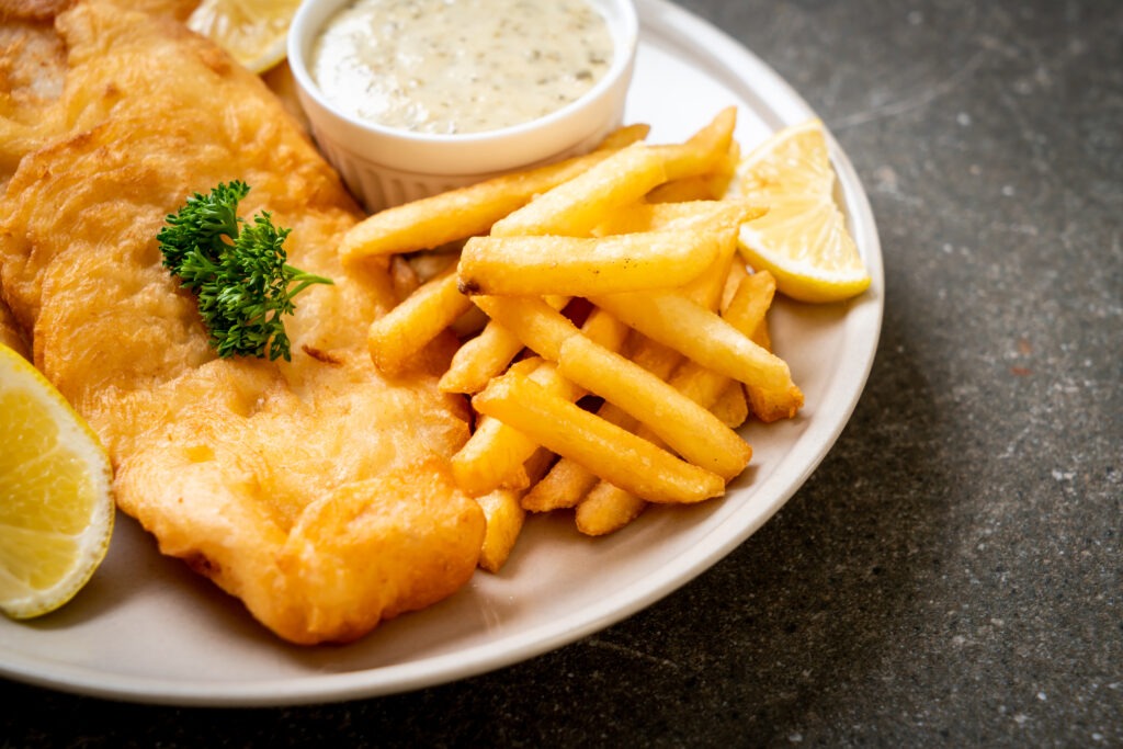 fish and chips with french fries